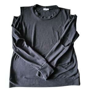 LNA Revolve Black Cold Shoulder/Cut Out Elbow Sweatshirt Size L
